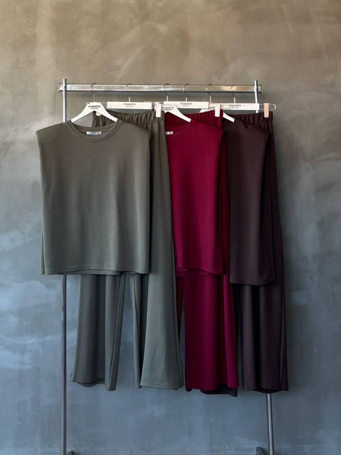 2pc pant with short arm top